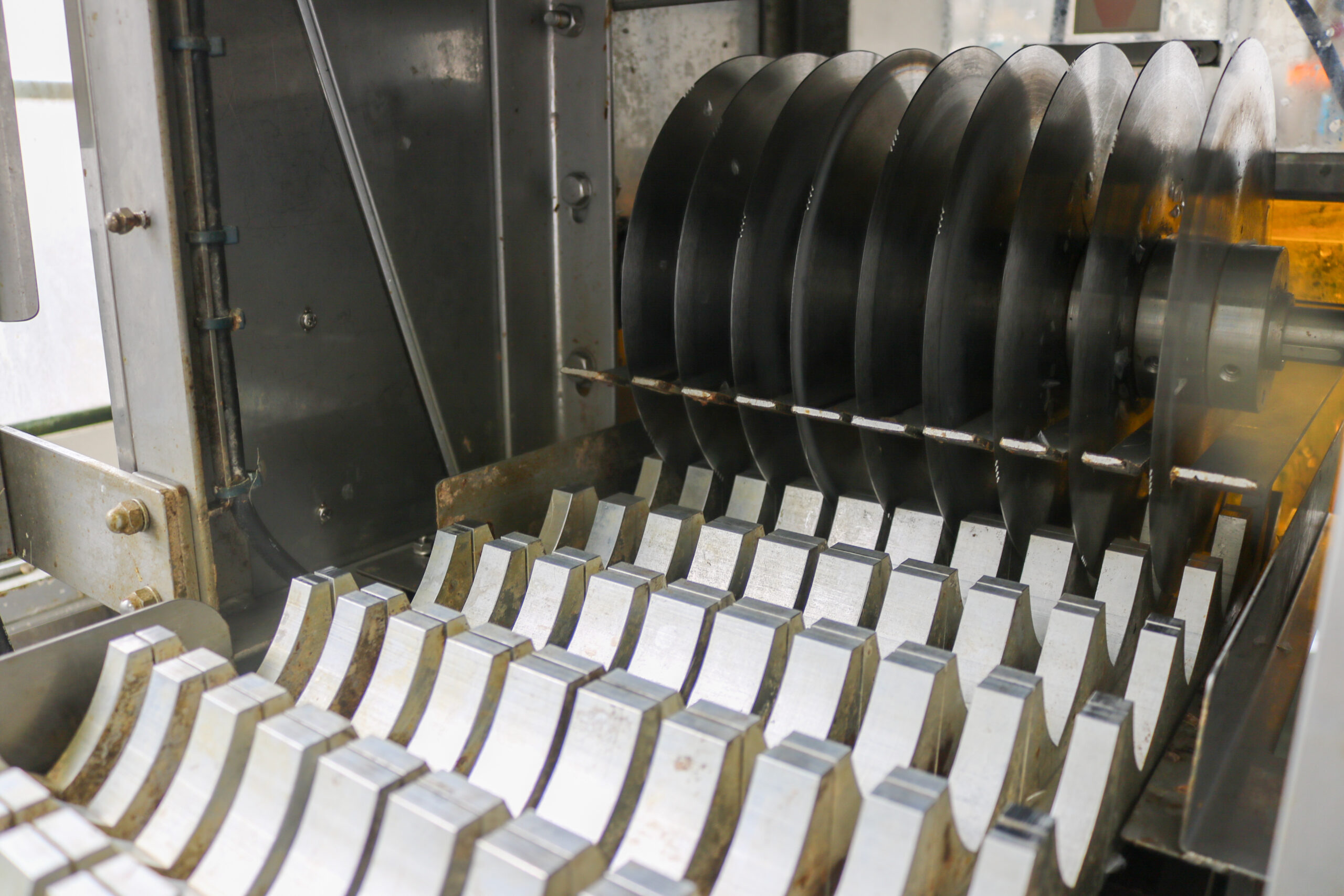 魚を切り身にする機械の写真